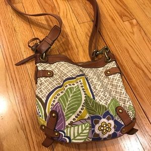 Fossil Crossbody bag with genuine leather strap.